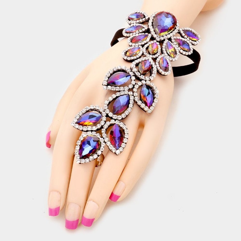 Felt Back Glass Crystal Hand Chain